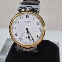 J. W. Benson Pocket Watch Convertion To Unisex Skeleton Wrist Watch Flawless Design