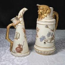 2 Royal Worcester Porcelain Jugs/ Pitchers