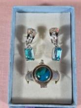 Sterling Silver Ring and Earrings