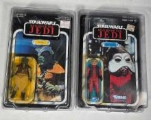 2 1983 Star Wars ROTJ Action Figures MOC Unpunched Klaatu 65-A and Nien Nub 77-A, MOC