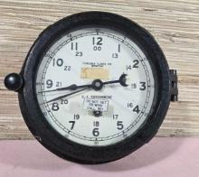 6" Chelsea Clock Co. Boston Bake-O-Lite U.S. Government, Marine Wall Clock 12/24 Hour Markers