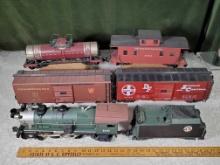 Collection Of Toy Lionel Large G Scale Trains with display track and board