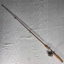 Very Rare 43" (Florida Arrow) Brand Split Bamboo 3 Eye Jig Rod With #2206 Winchester Reel
