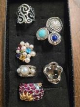 6 Sterling Silver Rings