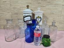 * Collection of Pharmacy Bottles and Cannisters