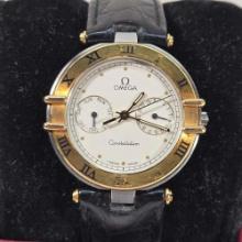 33mm Omega Constellation Day Date Stainless Steel & 18K Yellow Gold Unisex Quartz Wrist Watch