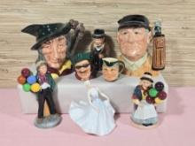 * 7 Royal Doulton Toby Jugs and Figurine