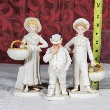 3 Royal Worcester Porcelain White Gloss Standing Hadley Figurines