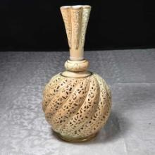 Grainger 1893 Worcester Royal China Works 8 1/2" Reticulated Lobed Swirl Bud Vase