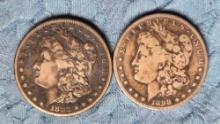 1883-S and 1898-S US Morgan Silver Dollars