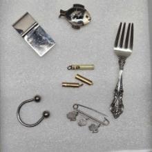 Tray Lot Of Sterling Silver And 10K Yellow Gold