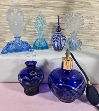 * 6 Glass Perfume Bottles