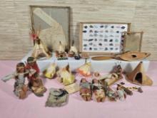 * Collection of Souvenir Native American Items and Sookum Dolls