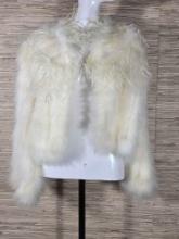 Vintage White Feather Bolero Jacket