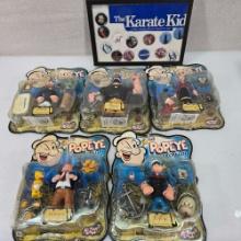 Lot Of Vintage Toy Collectibles Karate Kid And Popeye The Sailorman Action Figures