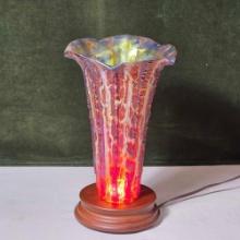 9 1/2" Durand Morrish Crackle Torchier Table Lamp Shade with Lit Display Stand