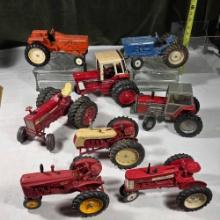 Collection Of 8 Die Cast Toy Tractors