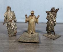 3 Petite Orientalist Mixed Metal Statues