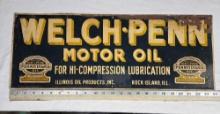 Vintage Welch - Penn Motor Oil Tin Sign Single Sided