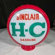 Capcolite No. 216 Frame Pump Topper holding Sinclair HC Gasoline 13 1/2" Glass Lenses