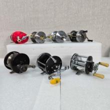 Collection Of 7 Bait Casting Reels