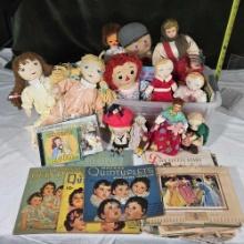 Giant Lot of Vintage & Antique Cloth and Rag Dolls, Dionne Quintuplets Books and Ephemera and More