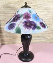 * Dale Tiffany Reverse Painted Puffy Glass Lamp