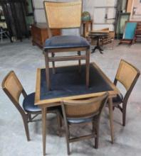 * 32" Square Stackmore Folding Card/Game Table And 4 Matching Folding Chairs