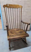 * Vintage Hardwood Windsor Style Rocking Chair