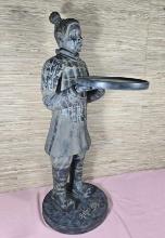 * Replica of Chinese Terracotta Warrior Composite Decorative Serving Stand
