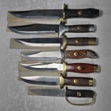Collection Of 7 Numbered Fixed Blade Falkner Commemorative Civil War Series Knives