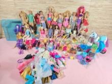 Large Estate Collection of Barbies, Sparkle Girlz, Little Petshop, and More