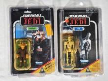 2 1983 Kenner Star Wars ROTJ 65-C Back Action Figures - Ree-Yees and 8D8 MOC w/ Free Emperor Offer