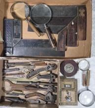 * Collection Of Antique Hand Tools And Vintage Post Office Box Combination Lock Door