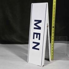 Double Sided Black And White Enamel Mens Room Door Topper