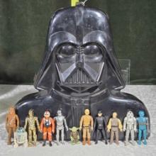 11 Star Wars Action Figures (3 1977 & 2 1978 SW, and 6 1980ESB) with Darth Vader Head Carrying Case