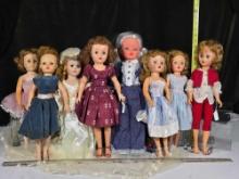 8 Vintage 18"-25" Composite Fashion Dolls Incl Revlon