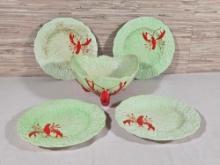 * 5 Pcs. Carlton Red Lobster and Cabbage Dinnerware