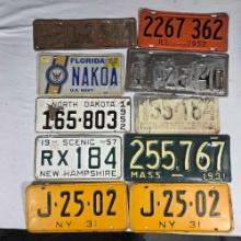 10 Antique License Plates Including 1931 Pair