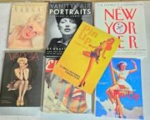 Lot Of Pin Up Girls, Vanity Portrait And New Yorker Comics Coffee Table Books