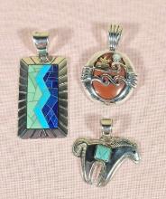 3 Carolyn Pollack Relios Sterling Silver Pendants