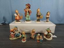 9 Vintage Hummel Figurines