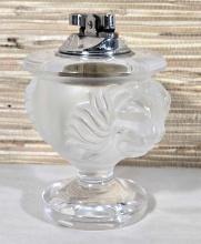 Lalique Crystal Lion Calibri Table Lighter