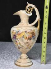 Royal Worcester Porcelain 1892 Pedestal Urn w/ Blackberry & Spider Scenic Attributed to F Roberts
