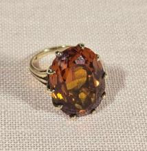 Vintage 10k Gold Orange Sapphire Ring