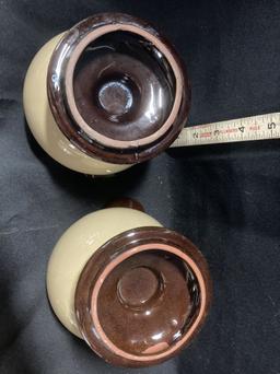 Cream, Tan, and Brown Bean Pot