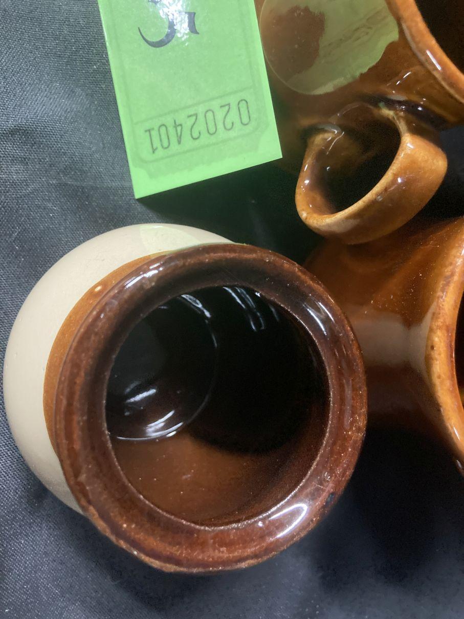 cream, Tan, and Brown lot with light brown mugs