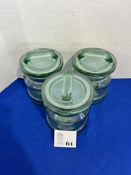 Set of 3 Glass Canister Jars with lids