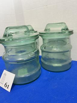Set of 3 Glass Canister Jars with lids