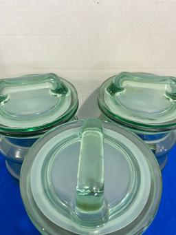 Set of 3 Glass Canister Jars with lids
